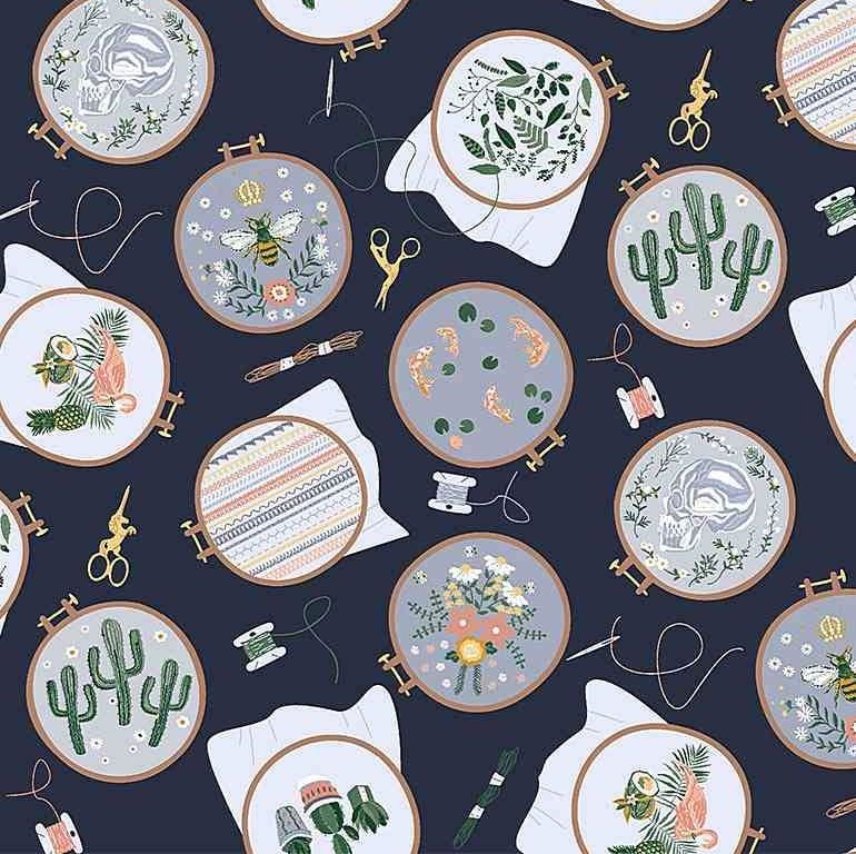 Sew On & Sew Forth Embroidery Hoops Floral Cactus Bee Needle Thread Dear St