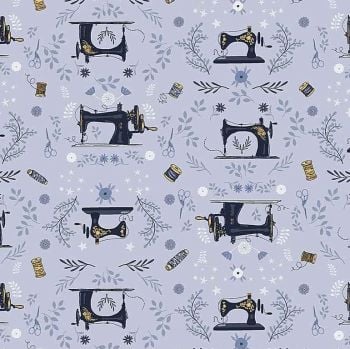 Sew on & Sew Forth And Sew It Begins Floral Vintage Sewing Machine Thread Dear Stella Cotton Fabric