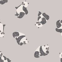New Here by Rae Ritchie Pandas Fog Panda Bears Dear Stella Cotton Fabric