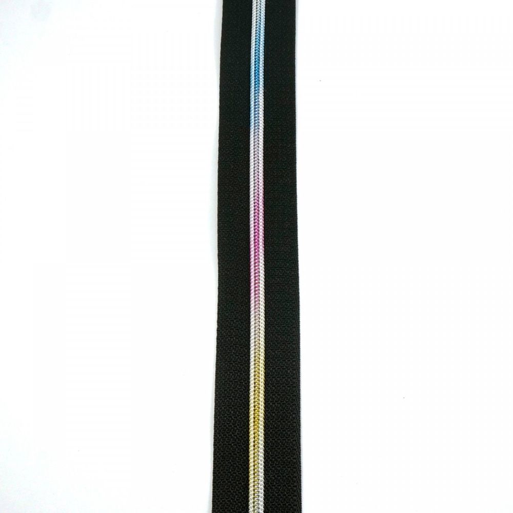Emmaline Bags Rainbow Hardware - #3 Zippers By The Yard Black 3 Yard Pack