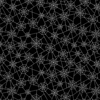 Hocus Pocus Creepin' It Real Black Glow in the Dark GID Cobweb Spiderweb Halloween Cotton Fabric by Michael Miller