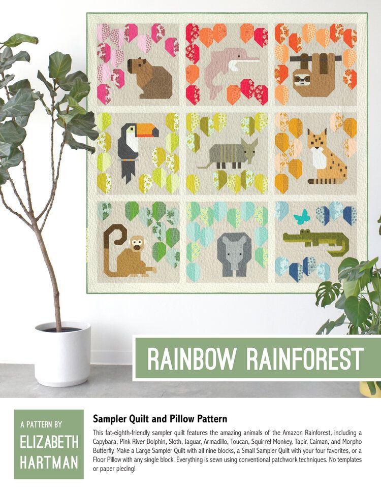 Elizabeth Hartman Rainbow Rainforest Quilt Pattern