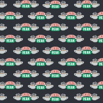 Friends 25th Anniversary Central Perk Logo NYC TV Show Classic Television Cotton Fabric per half metre