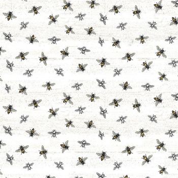 Bee's Life Parchment Bee Bumblebee Honey Bee Cotton Fabric