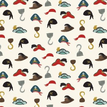 Pirate Tales Hats Cream Pirate Hat Feather Pirates Hook Cotton Fabric