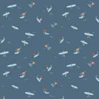 Riptide Surfs Up Cadet Surfer Surfing Holiday Summer Travel by Citrus and Mint Cotton Fabric