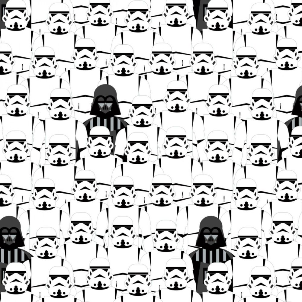 Star Wars Darth Vader Storm Trooper Packed Camelot Cotton Fabric per half m