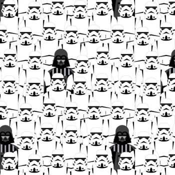 Star Wars Darth Vader Storm Trooper Packed Camelot Cotton Fabric per half metre