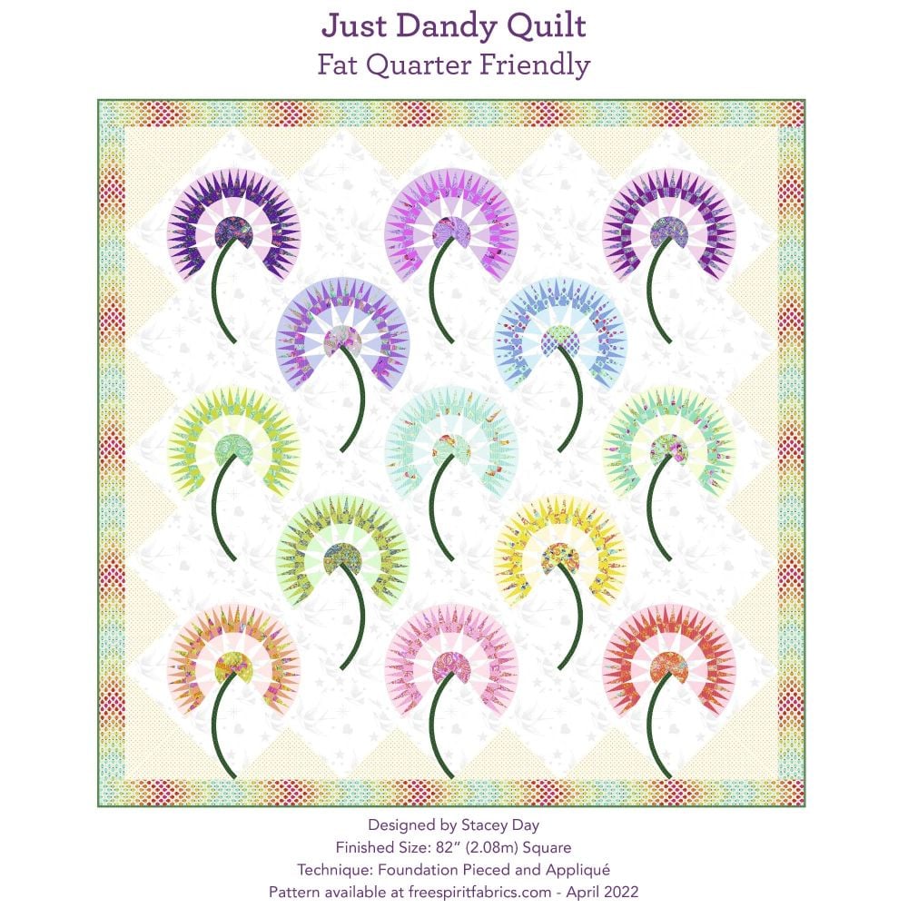 PRE-ORDER Tula Pink Tiny Beasts Just Dandy Quilt Fabric Kit - Pattern Avail