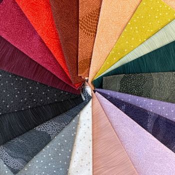 DESTASH Bundle Figo Basics Elements Colour Spectrum Blender Texture Cotton Fabric Bundle Cloth Stack - 7.5m