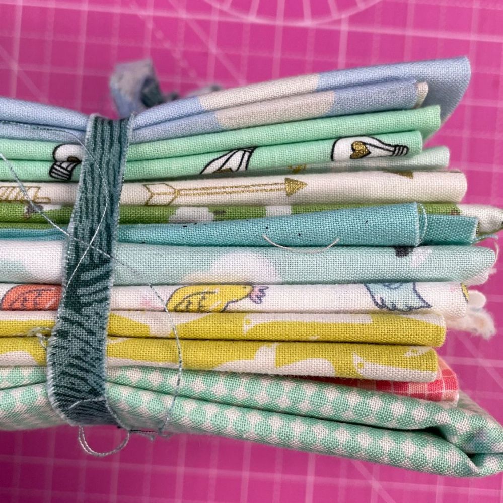 DESTASH Spring Greens Stash Starter Bundle Cotton Fabric Stash Stack (Gree