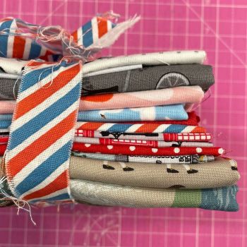 DESTASH Best of British Stash Starter Bundle Cotton Fabric Stash Stack  (Blue Red White Stripe Tie)