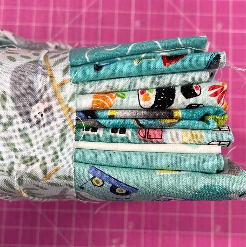 DESTASH All Things Aqua Stash Starter Bundle Cotton Fabric Stash Stack (Sl