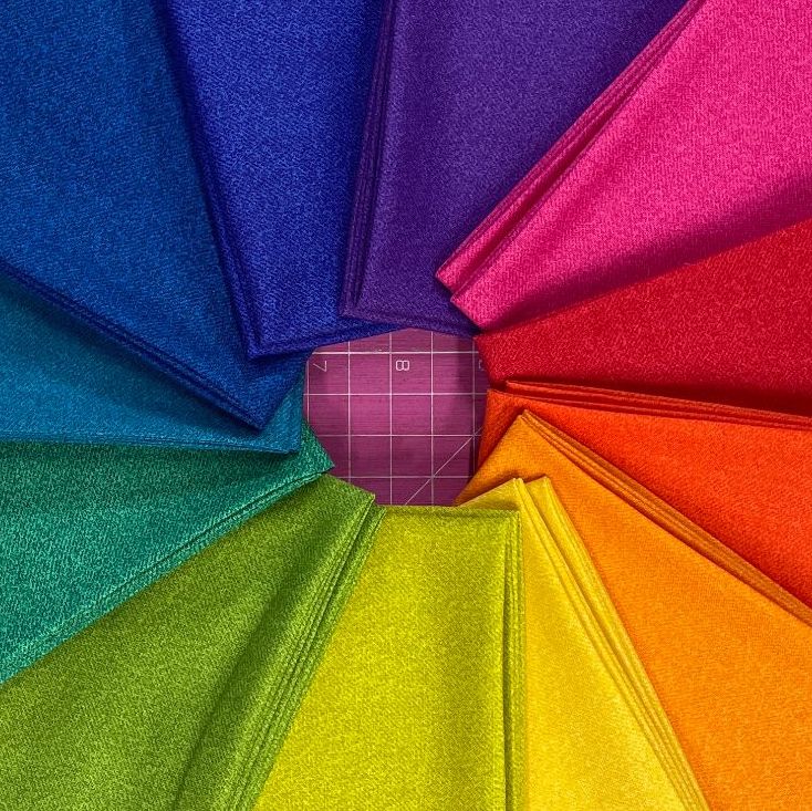 Libs Elliott Phosphor 2021 Rainbow 12 Fat Quarter Bundle Cotton Fabric Clot