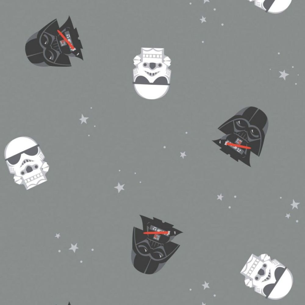 Star Wars Kawaii Darth Vader Storm Trooper Empire Dreams Grey Camelot Cotton Fabric per half metre
