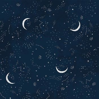 Brave Enough to Dream Crecent Moon Constellation Stars Dear Stella Cotton Fabric