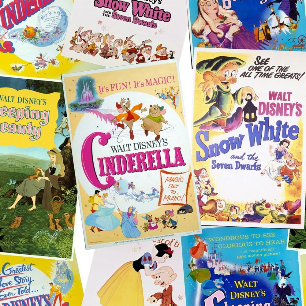 Disney Classic Princess Posters Cinderella Snow White Sleeping Beauty Cotto