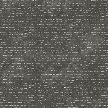 DESTASH 1.81m Figo Memories Gray Words Diary Handwriting Typography Cotton Fabric 90392-95