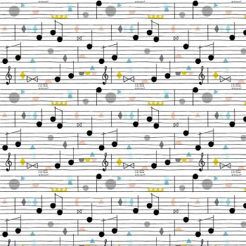 Figo Band Practice Sheet Music Musical Notes Instrument Treble Clef Cotton Fabric 90424-10