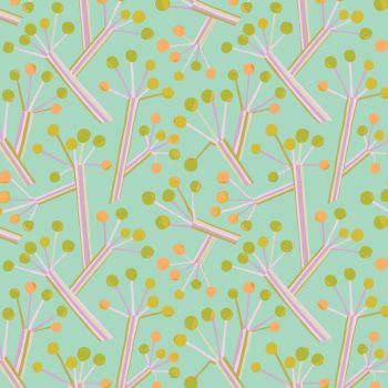 Kathy Doughty Seeds & Stems Bush Lily Mint Botanical Branches Leaves Cotton Fabric