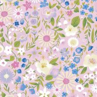 Little Brier Rose Floral Pink Sparkle Sleeping Beauty Floral Flowers Botanical by Jill Howarth Cotton Fabric
