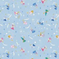 Little Brier Rose Fairies Blue Sparkle Sleeping Beauty Flora Fauna Merryweather Wands Stars by Jill Howarth Cotton Fabric