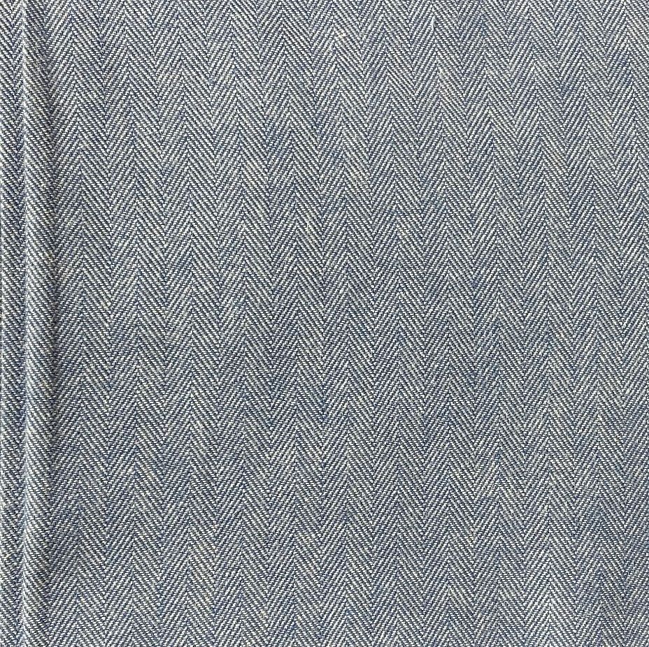 Sevenberry Soft Herringbone Indigo Cotton Fabric for Garments per half metr