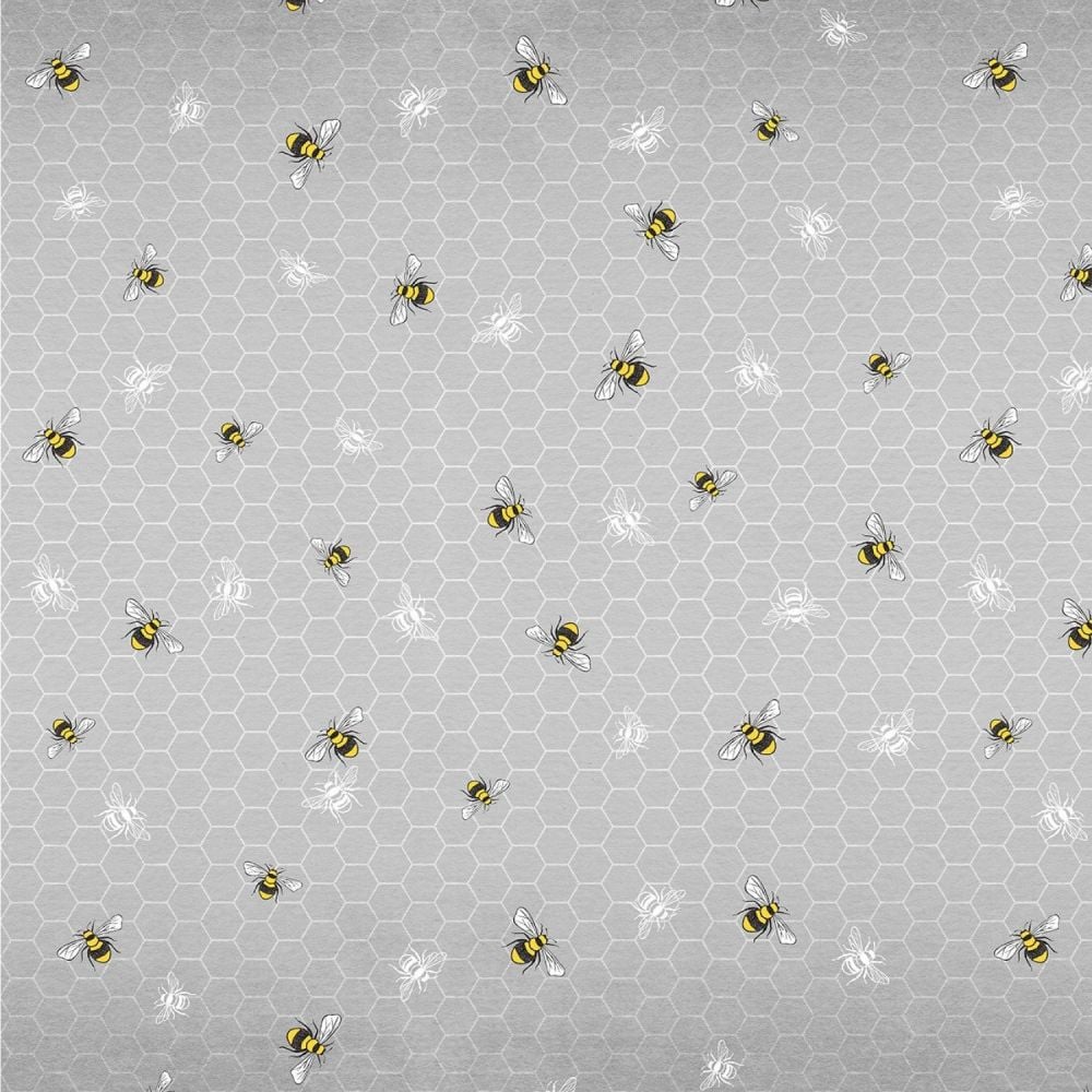 Queen Bee Honeycomb Double Border Selvedge Monchrome Hexy Honey Bees Cotton