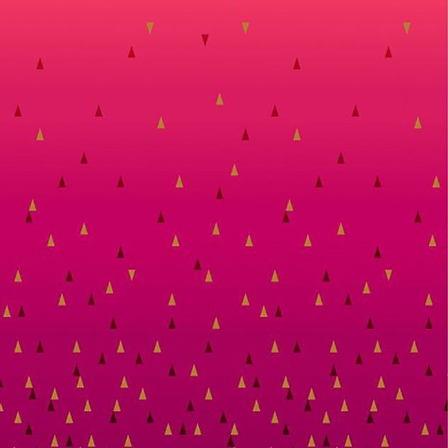Michael Miller Quintessentials Ombre Pink Metallic Gold Triangle Geometric ConfettiSelvedge Border Cotton Fabric per Half Metre