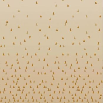 Michael Miller Quintessentials Ombre Linen Metallic Gold Triangle Geometric ConfettiSelvedge Border Cotton Fabric per Half Metre