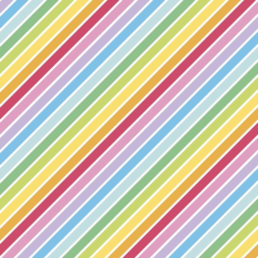 Rainbowfruit Calories Don't Count White Bias Stripe Diagonal Rainbow by Amber Kemp-Gerstel from Damask Love Cotton Fabric