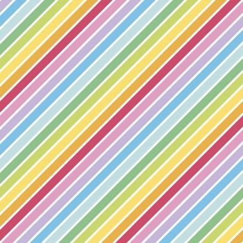 Rainbowfruit Calories Don't Count White Bias Stripe Diagonal Rainbow by Amber Kemp-Gerstel from Damask Love Cotton Fabric