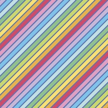 Rainbowfruit Calories Don't Count Blue Bias Stripe Diagonal Rainbow by Amber Kemp-Gerstel from Damask Love Cotton Fabric