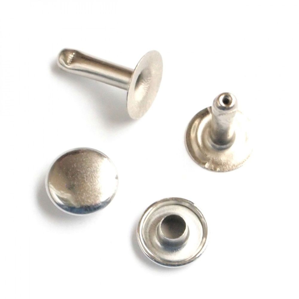 Sallie Tomato Large Rivets 13mm Nickel Purse Supplies - 24 Pack