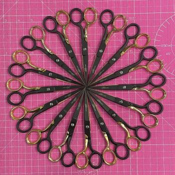 IMPERFECT SECONDS - Tula Pink Hardware Black & Gold Limited Edition 6 Inch Straight Scissors - One Pair