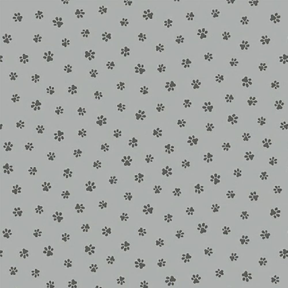 Kitty Kitty by Whistler Studios Paw Prints Grey Cat Kitten Paw Prints Cotto