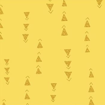 Juniper by Jessica VanDenburgh Points Daffodil Metallic Gold Geometric Triangles Cotton Fabric