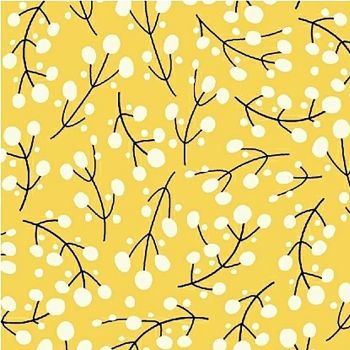 Juniper by Jessica VanDenburgh Berries Daffodil Botanical Stems Cotton Fabric