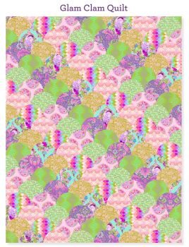 PRE-ORDER Tula Pink Parisville Deja Vu Glam Clam Quilt Kit - Including Pattern and Acrylic Template