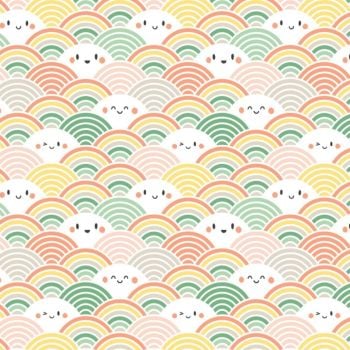 On A Roll Seigaiha Multi Concentric Waves Motif Japanese Cotton Fabric