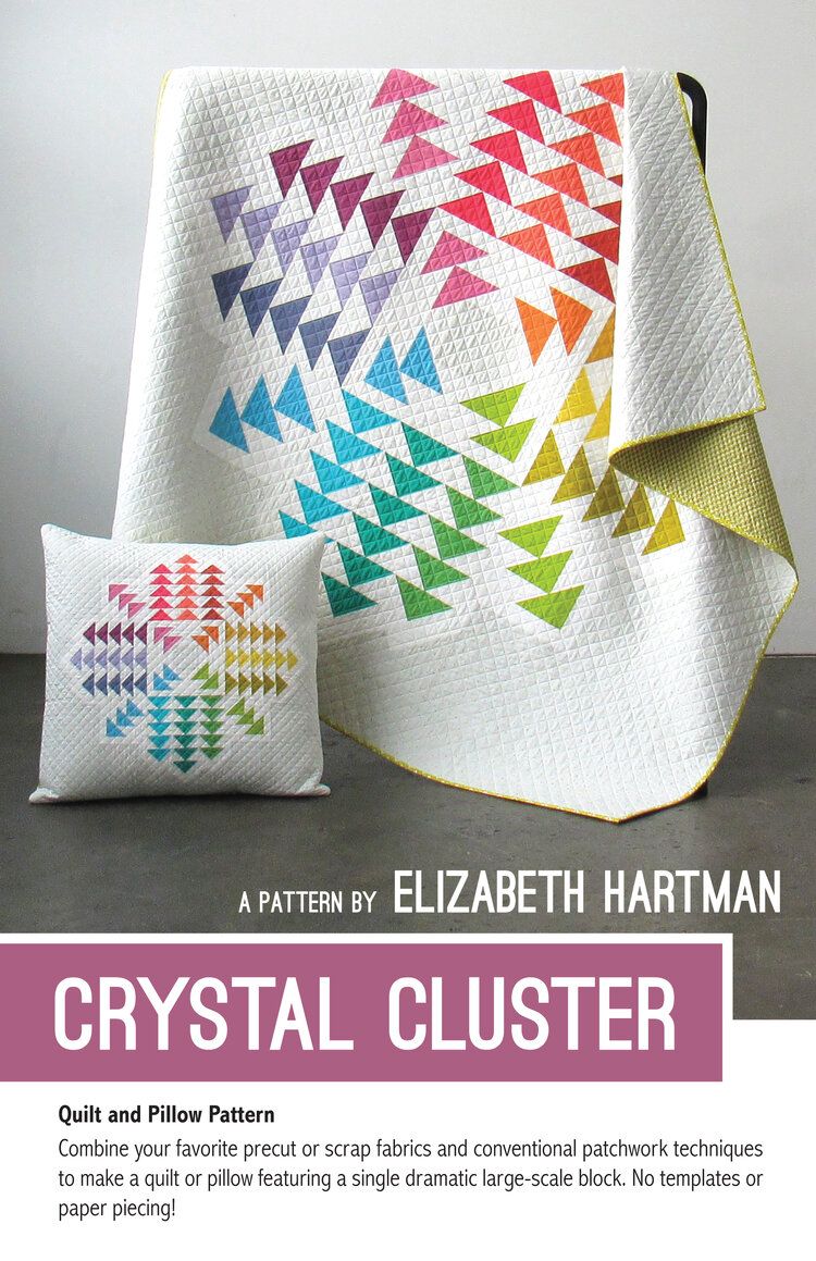 Elizabeth Hartman Crystal Cluster Quilt and Pillow Pattern