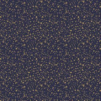 Written in the Stars by Laura Marshall Granite Navy Metallic Dots and Spots Cotton Fabric