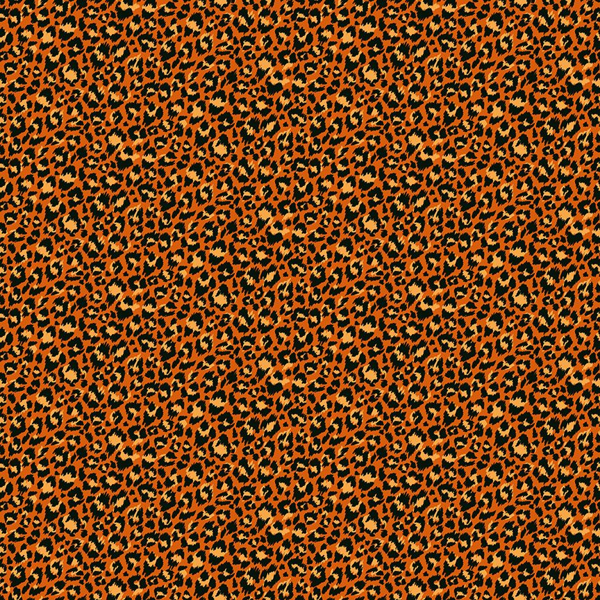 Jewel Tones Leopard Orange Animal Print Cotton Fabric