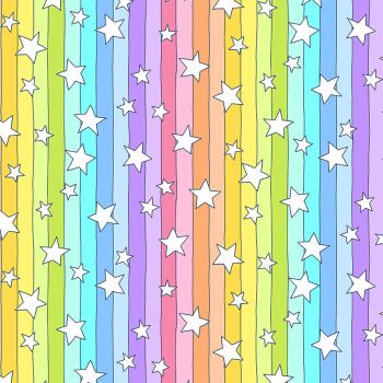 Believe by Kim Schaefer Shooting Stars Rainbow Light Stripes Scattered Stars Cotton Fabric