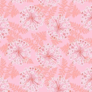 Flora and Fauna by Patty Sloniger Wild Carrots Pink Delicate Flower Floral Botanical Cotton Fabric