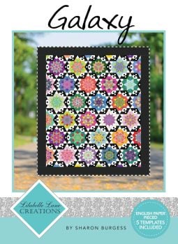 Lilabelle Lane Creations Galaxy Quilt Pattern, Complete EPP English Paper Piecing Paper Piece & Template Pack