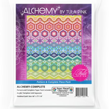 Tula Pink Alchemy Quilt Pattern & Complete EPP English Paper Piecing Paper Piece Pack - INCLUDES FUSSY CUTTING ACRYLIC