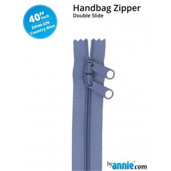 By Annie 40" Handbag Zipper Double Slide Country Blue Zip