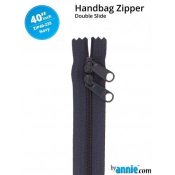 By Annie 40" Handbag Zipper Double Slide Navy Zip