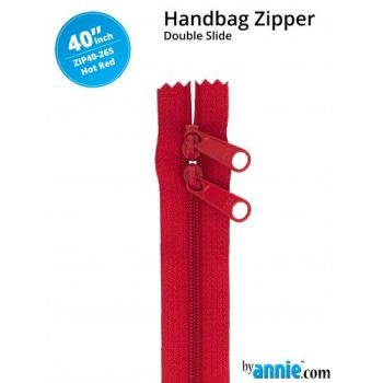 By Annie 40" Handbag Zipper Double Slide Hot Red Zip